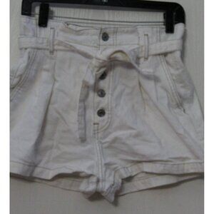 Abercrombie & Fitch Button Fly High Waist Shorts Belted White Size 27/4